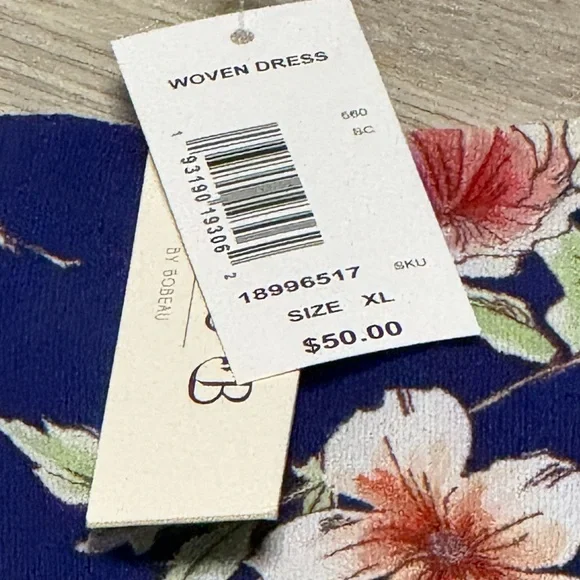 Studio B Summer Dress Blue Long Floral NWT XL - Picture 4 of 13